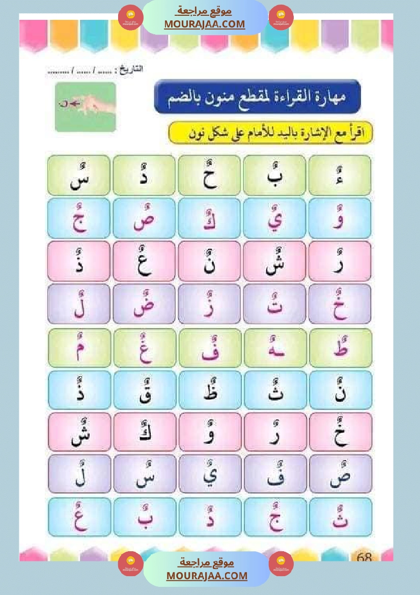 تدريب على القراءة للسنوات الأولى لاتقان القرآءة الجهرية صفحة 3