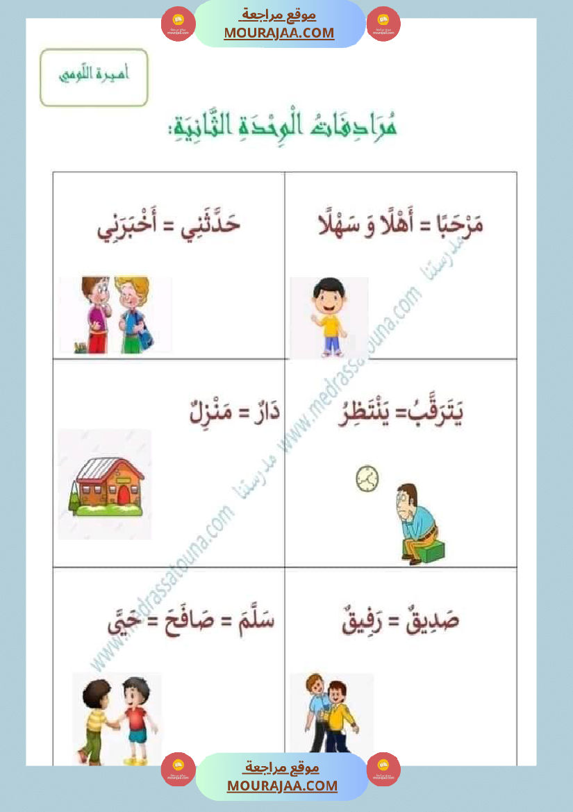 مرادفات السنة أولى ثلاثي ثاني
