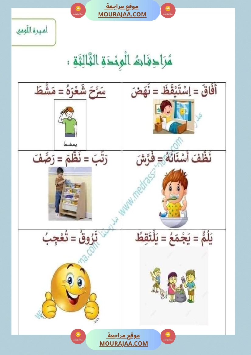 مرادفات السنة أولى ثلاثي ثاني صفحة 7