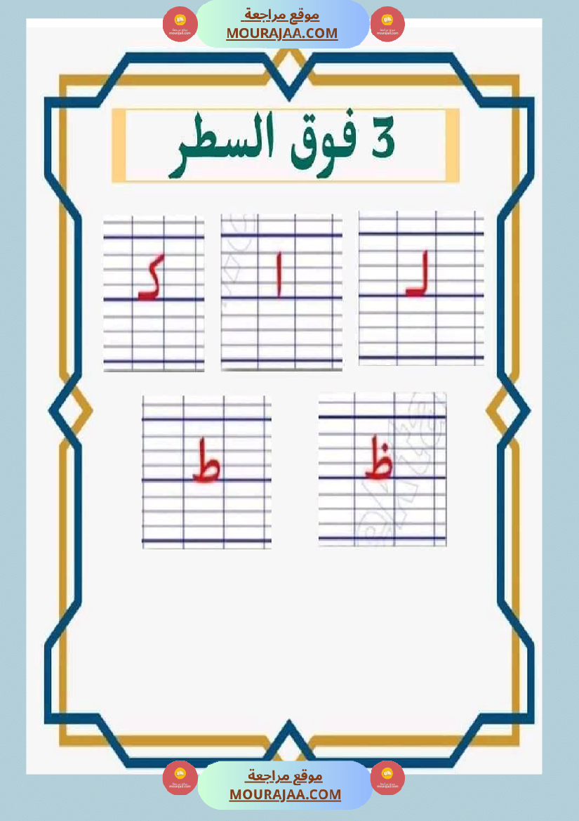 مقاييس الحروف للسنة الأولى