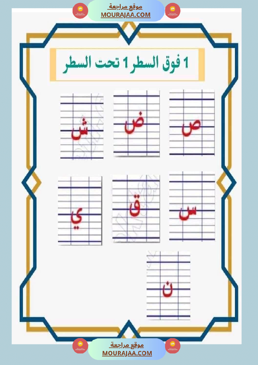 مقاييس الحروف للسنة الأولى