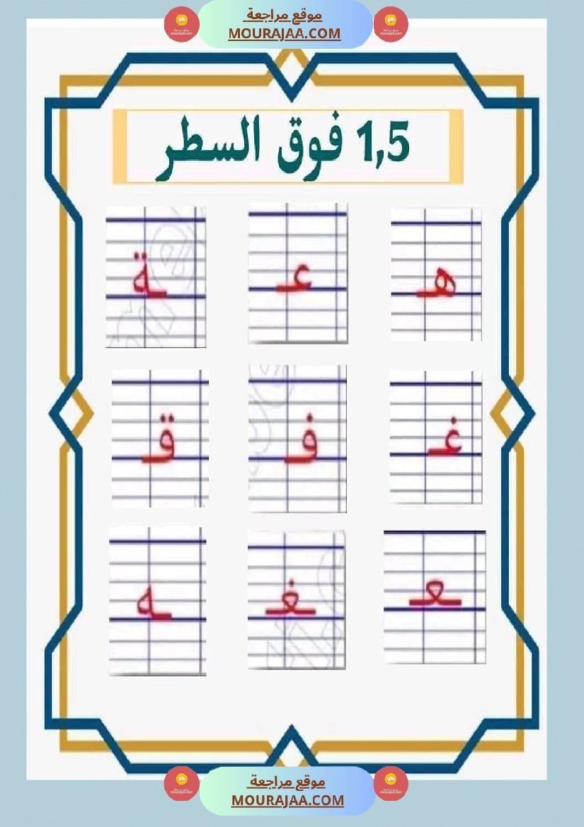 مقاييس الحروف للسنة الأولى صفحة 5