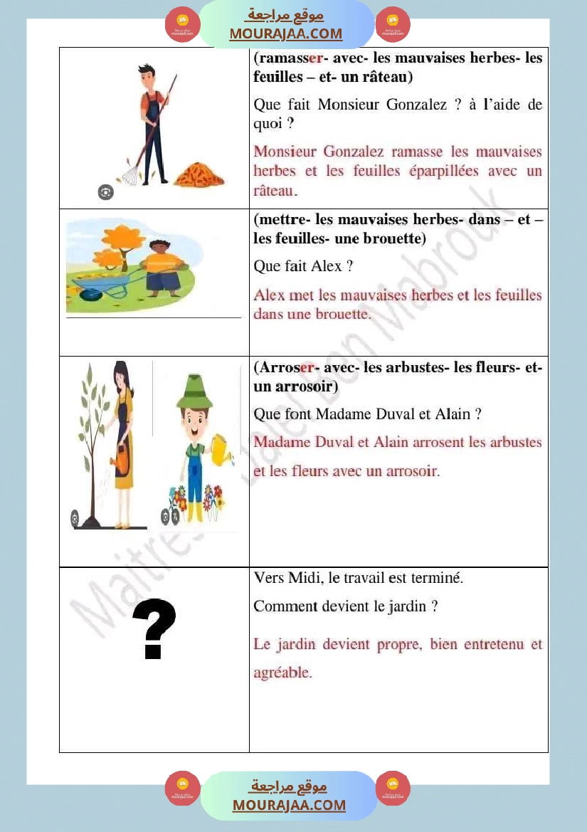 امتحان سنة رابعة ابتدائي فرنسية الثلاثي الثاني صفحة 5