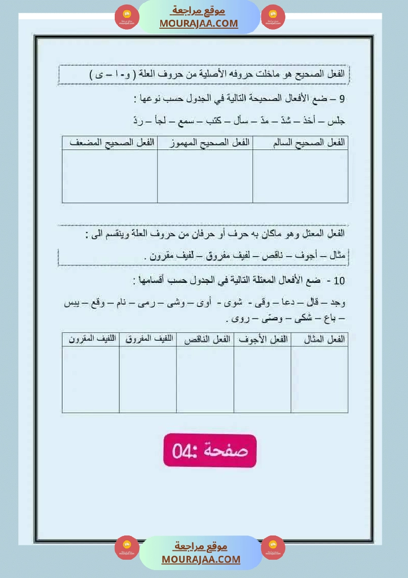 امتحان سنة سادسة ابتدائي قراءة الثلاثي الثاني صفحة 8