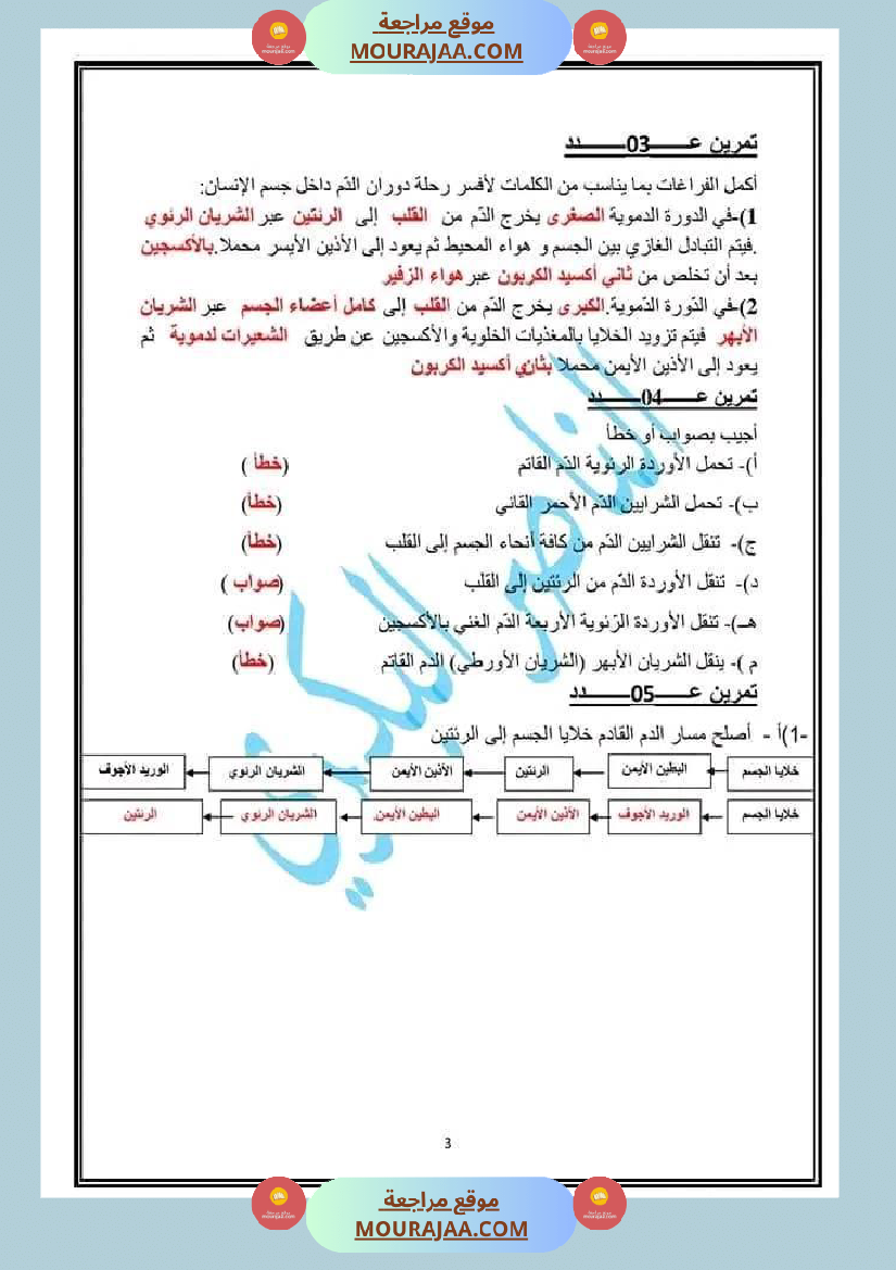اختبار سنة سادسة ابتدائي ايقاظ علمي الثلاثي الثاني