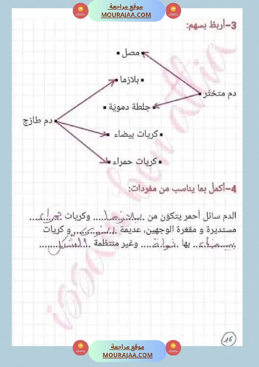 اختبار نهاية الثلاثي سنة سادسة ابتدائي ايقاظ علمي