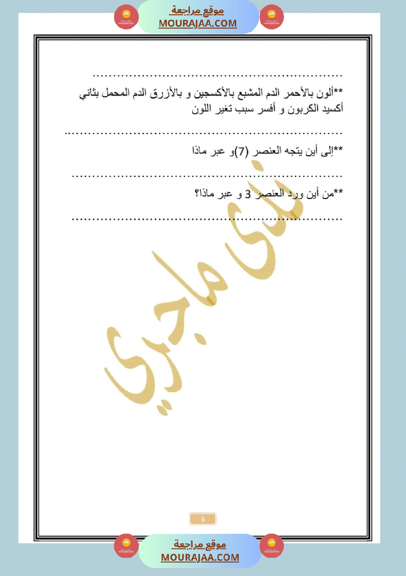 امتحان سنة سادسة ابتدائي ايقاظ علمي الثلاثي الثاني