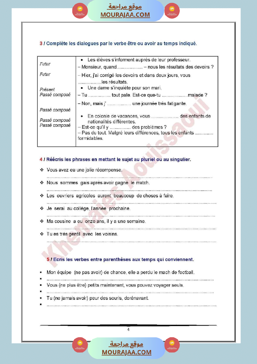 langue module4 6eme annee exercices de consolidation corriges