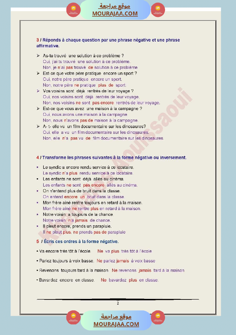 langue module4 6eme annee exercices de consolidation corriges