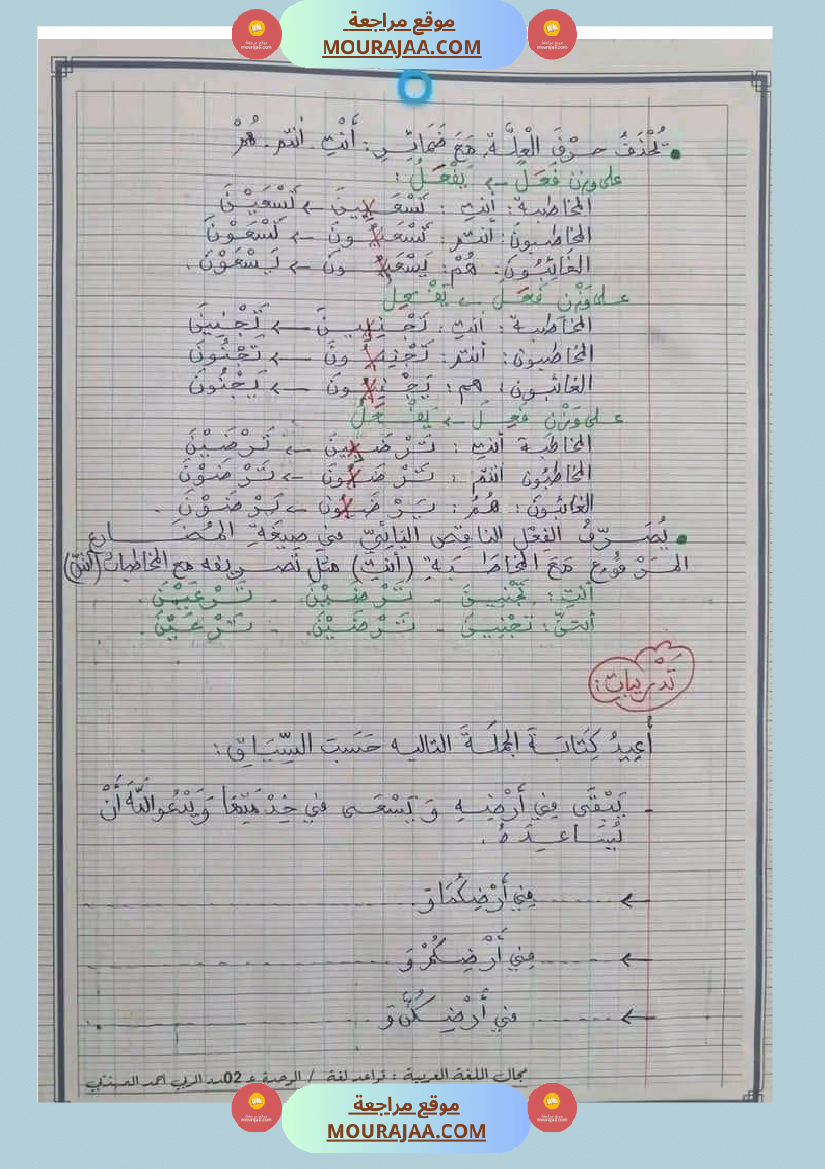 قواعد اللغة للسنوات السادسة