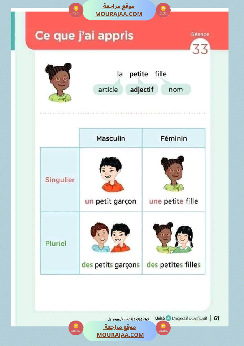 السادسة في الفرنسية الثلاثي الثاني