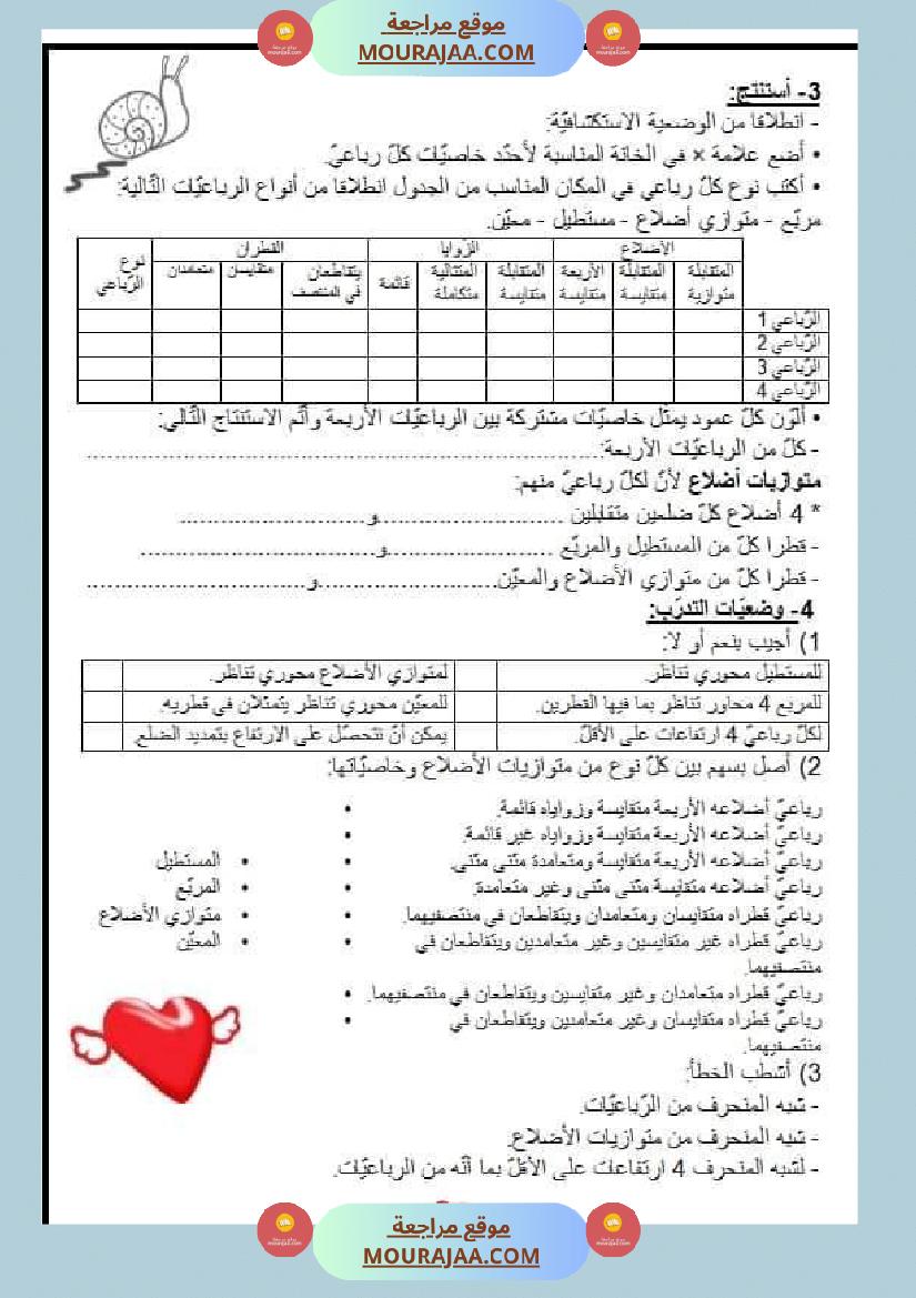 هندسة السنة السادسة الثلاثي الثاني
