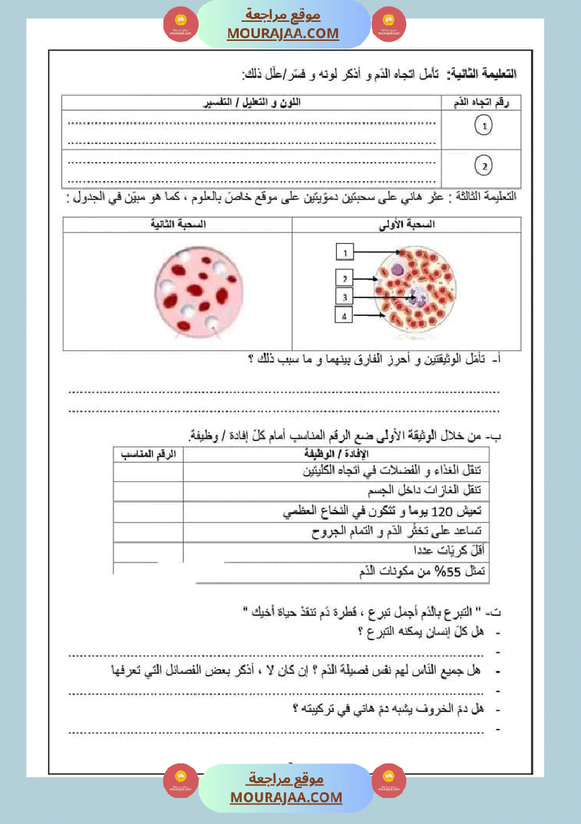 تقييم مكتسبات التلاميذ في نهاية الث لاثي الث اني في الإيقاظ العلمي مع الإصلاح