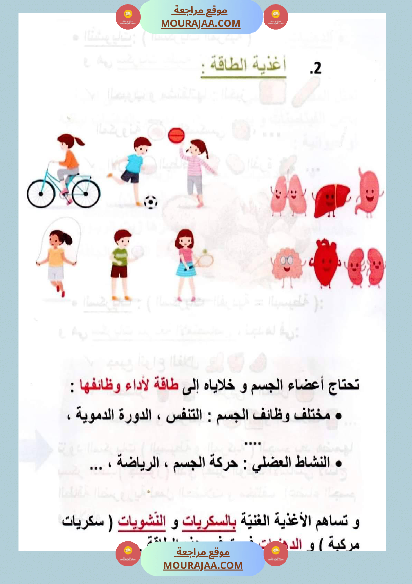 سنة سادسة ايقاظ علمي محور التغذية