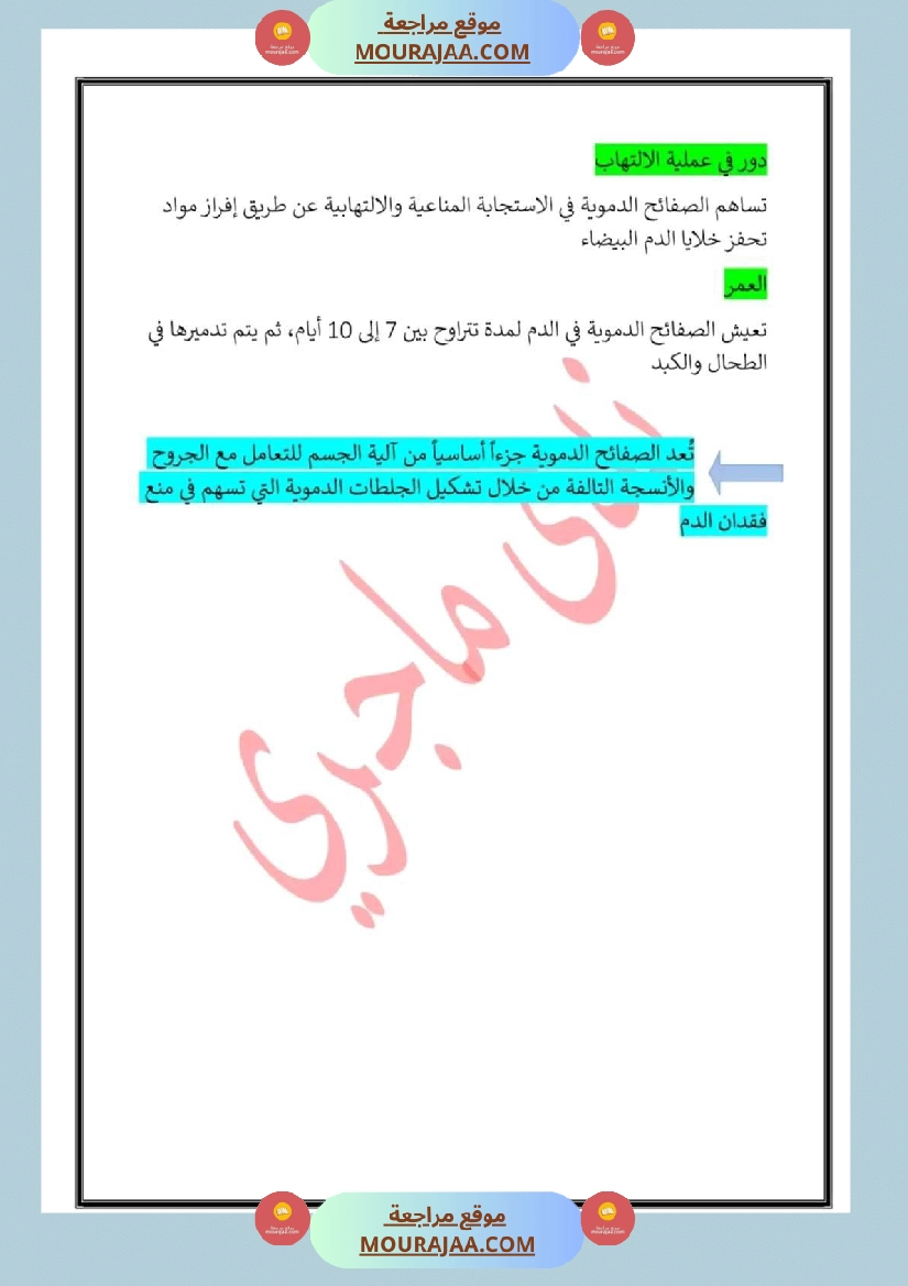 سنة سادسة تلخيص في مادة الايقاظ العلمي ثلاثي 2