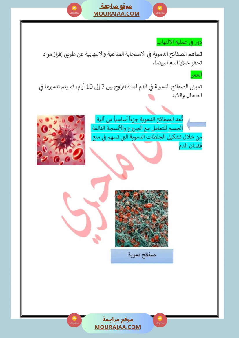 سنة سادسة تلخيص في مادة الايقاظ العلمي ثلاثي 2