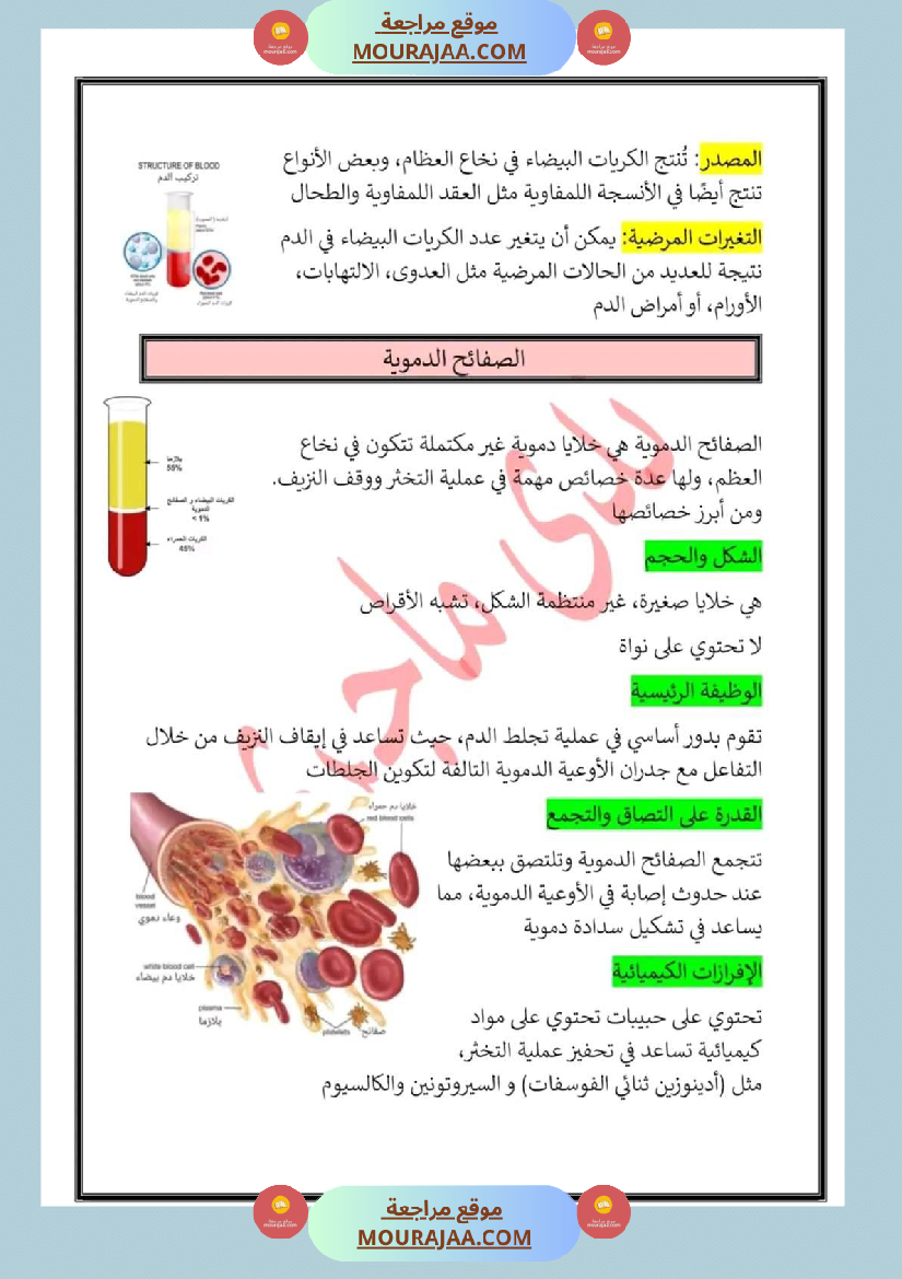 سنة سادسة تلخيص في مادة الايقاظ العلمي ثلاثي 2
