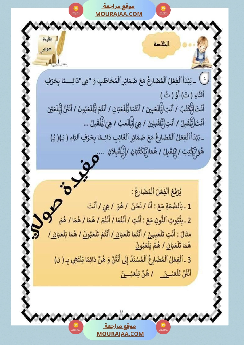 قواعد لغة السنة الثالثة صفحة 3