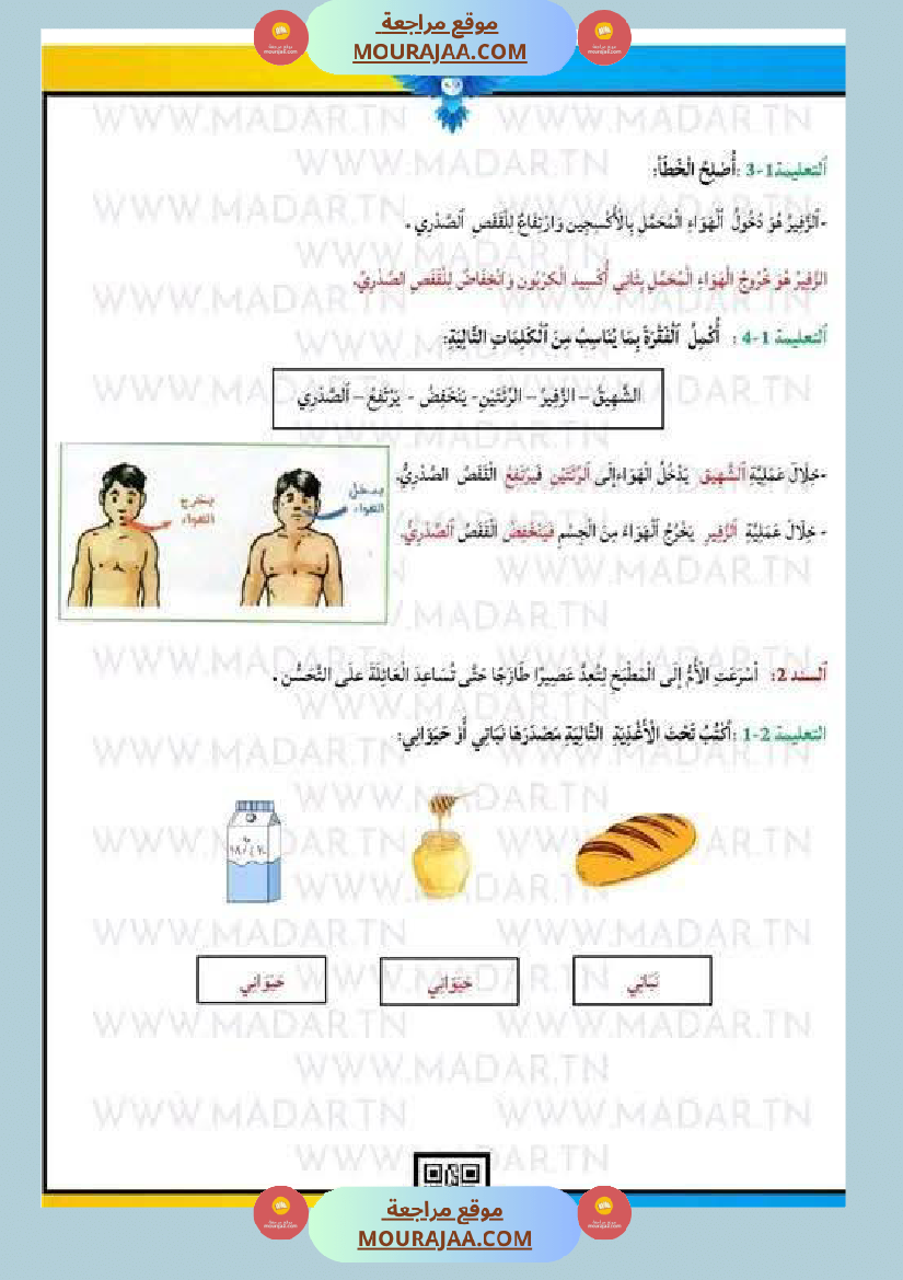السنة الثالثة تلخيص دروس الإيقاظ إمتحانات الثلاثي الثاني