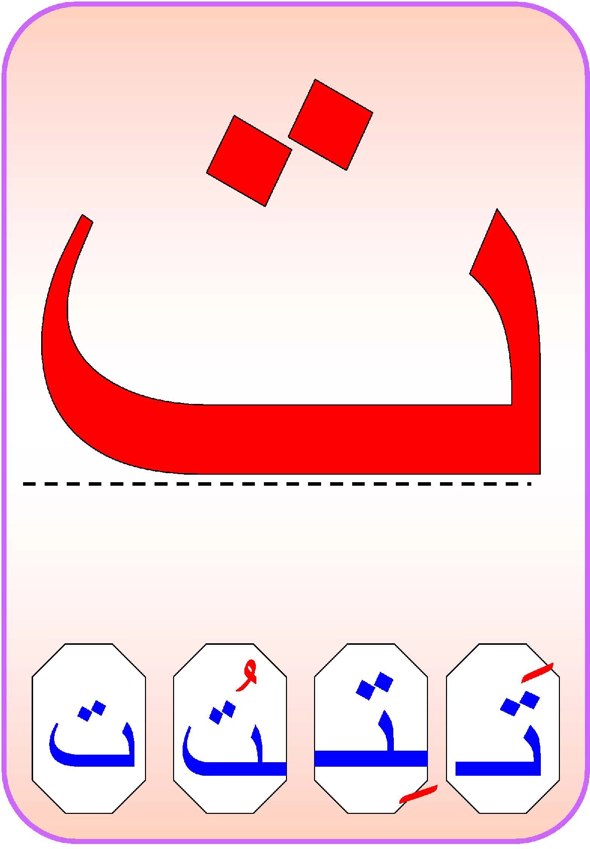 حرف التاء مشكولة