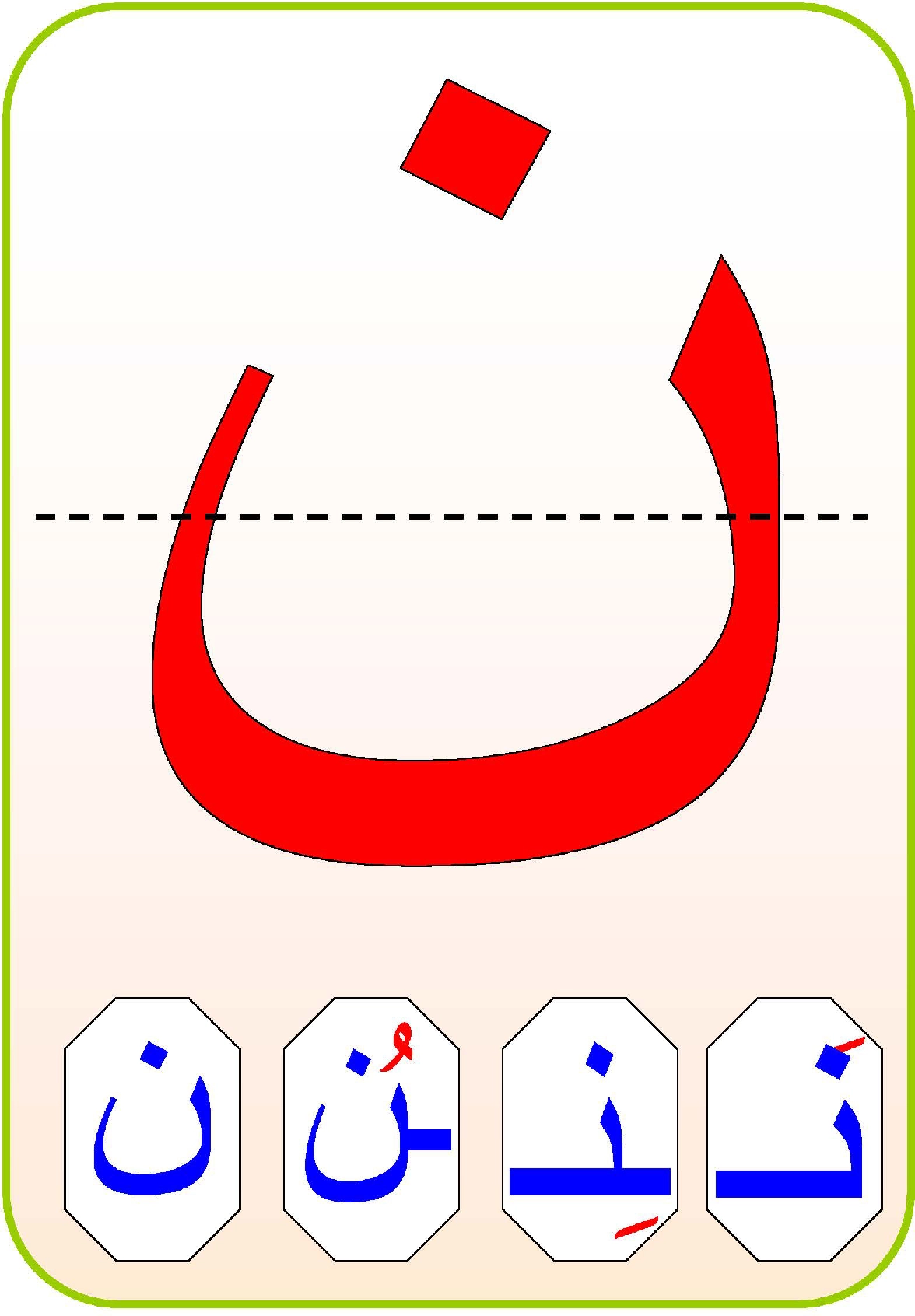 حرف النون مشكولة