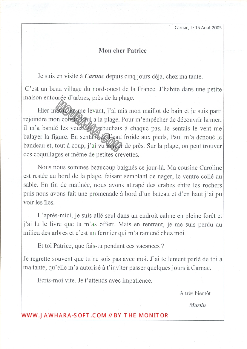 epreuve francais 6eme 3tr 200
