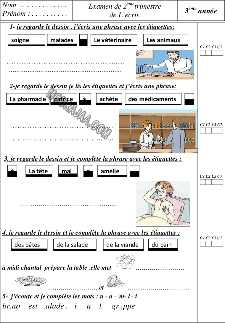 l'écrit 2T 3eA Laila