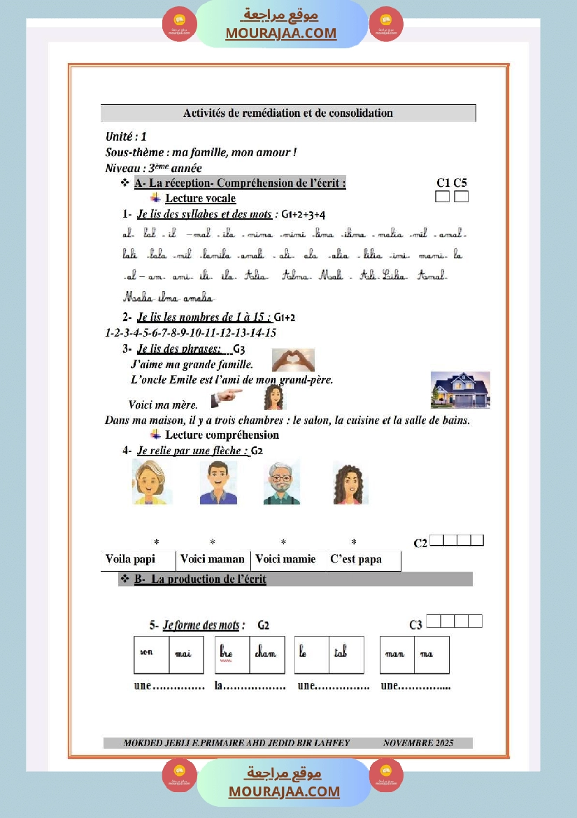 remediation unite 1 troisieme annee