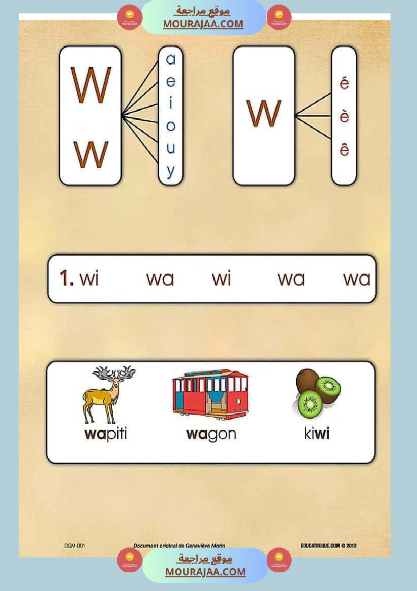 كراس تعلم التهجئة باللغة الفرنسية