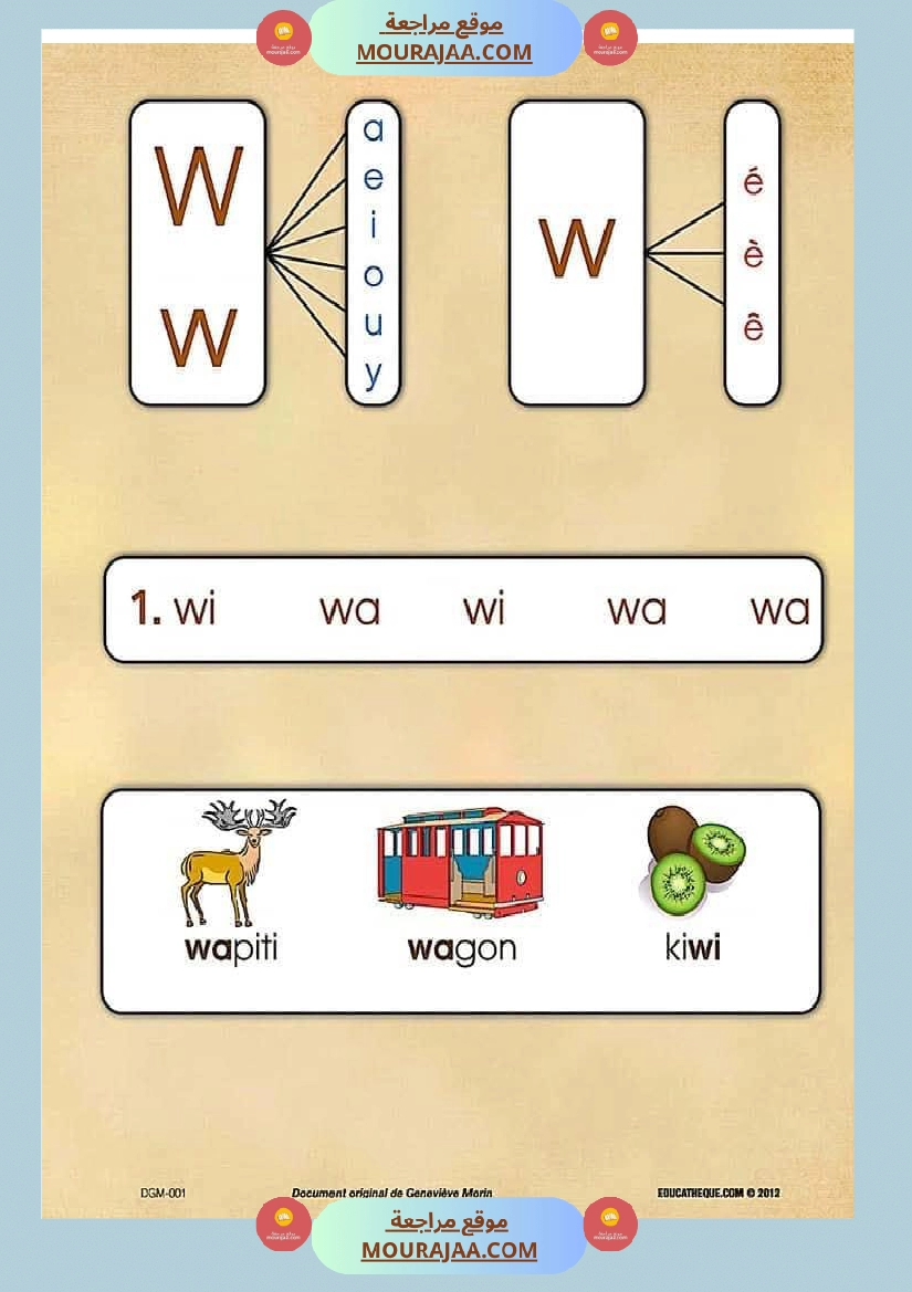 كراس تعلم التهجئة باللغة الفرنسية