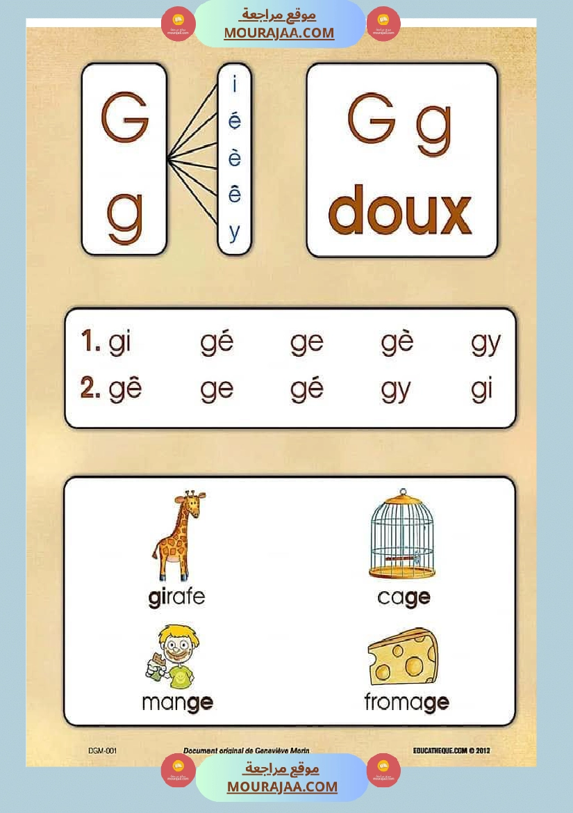 كراس تعلم التهجئة باللغة الفرنسية