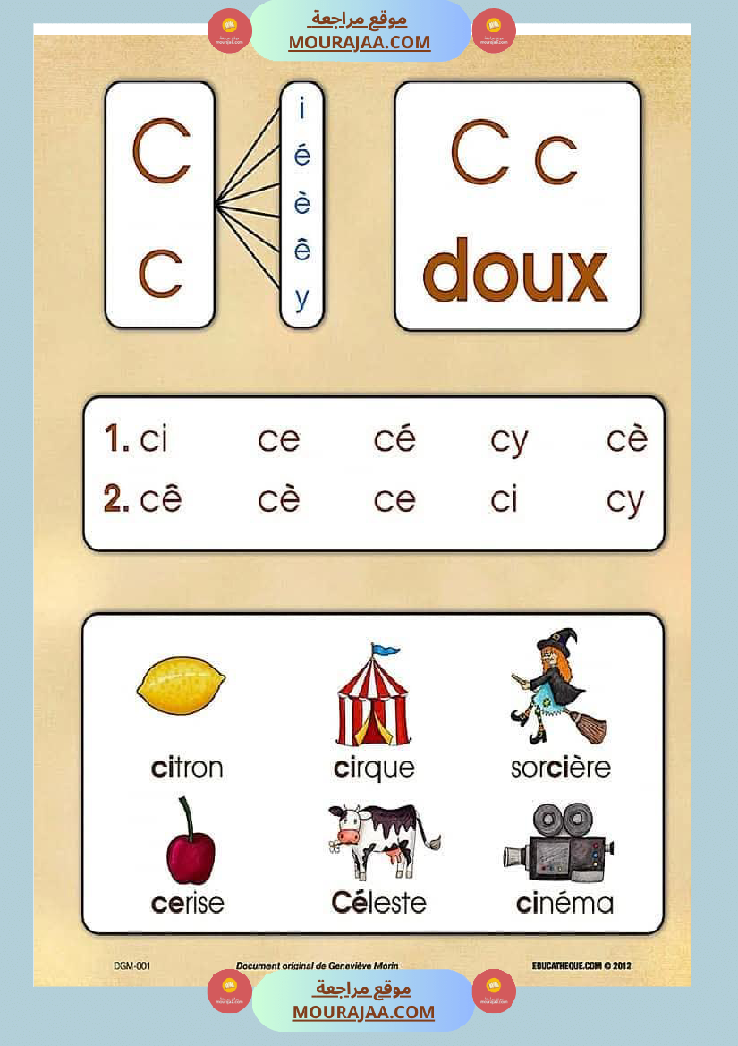 كراس تعلم التهجئة باللغة الفرنسية