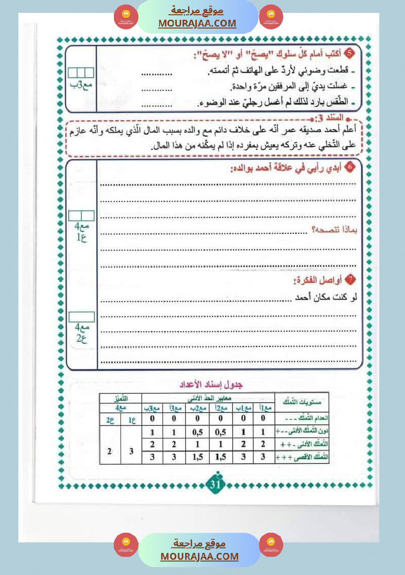 امتحانات مسار العباقرة للسنة الخامسة الثلاثي الاول