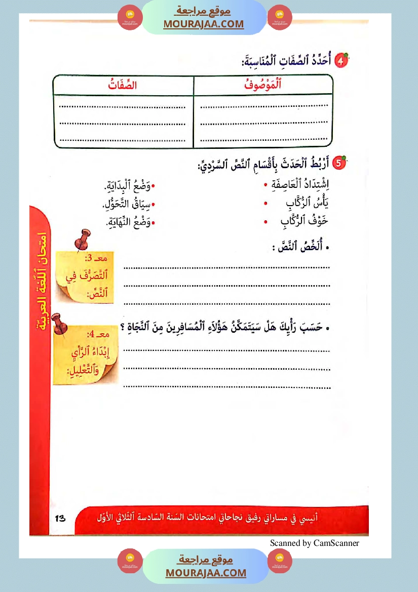انيسي في مساراتي سنة السادسة كل المواد الثلاثي الاول