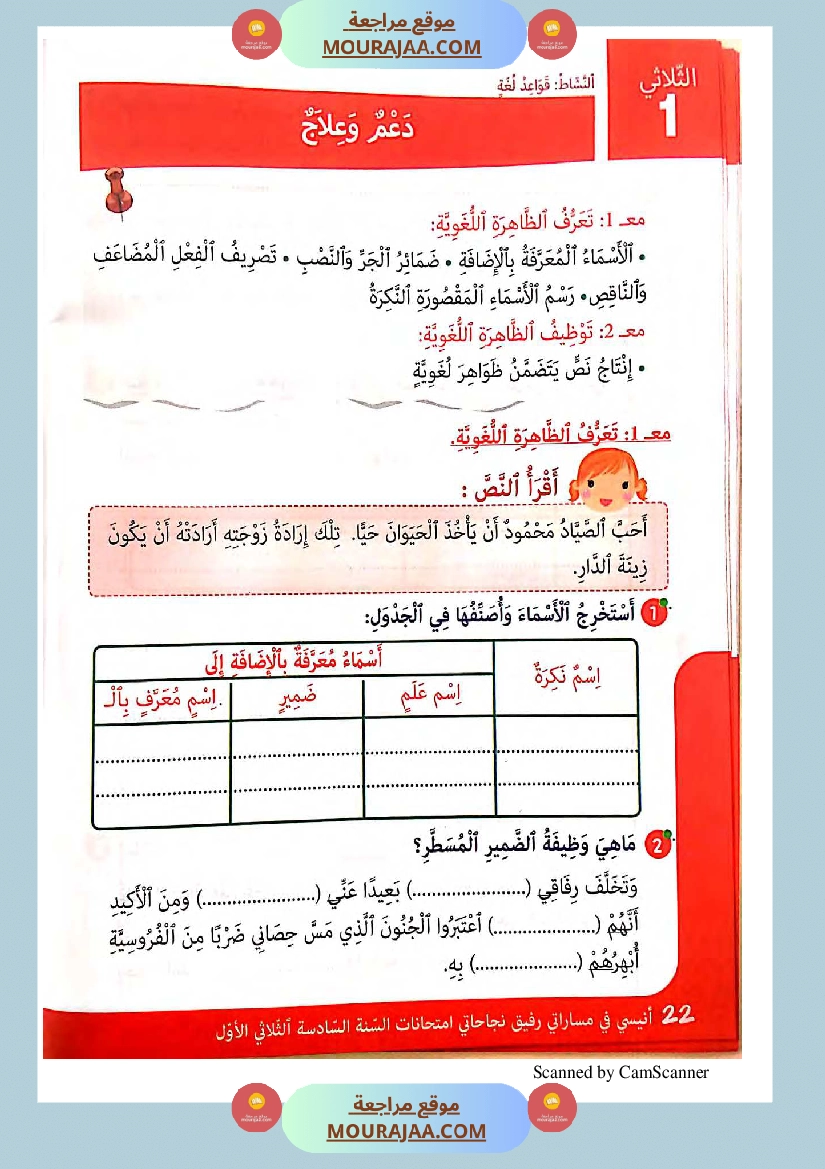 انيسي في مساراتي سنة السادسة كل المواد الثلاثي الاول