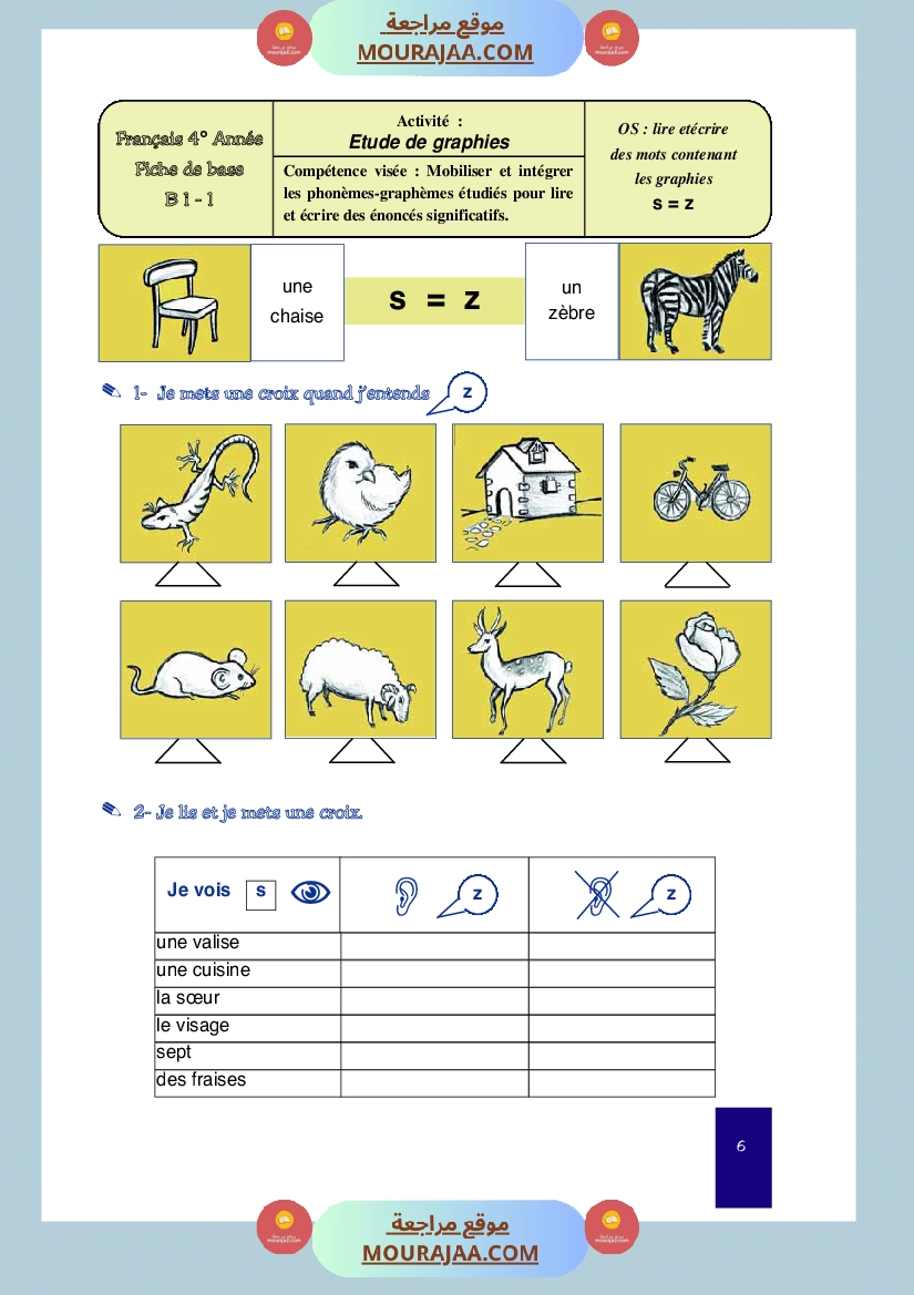 cahier de classe 4eme annee