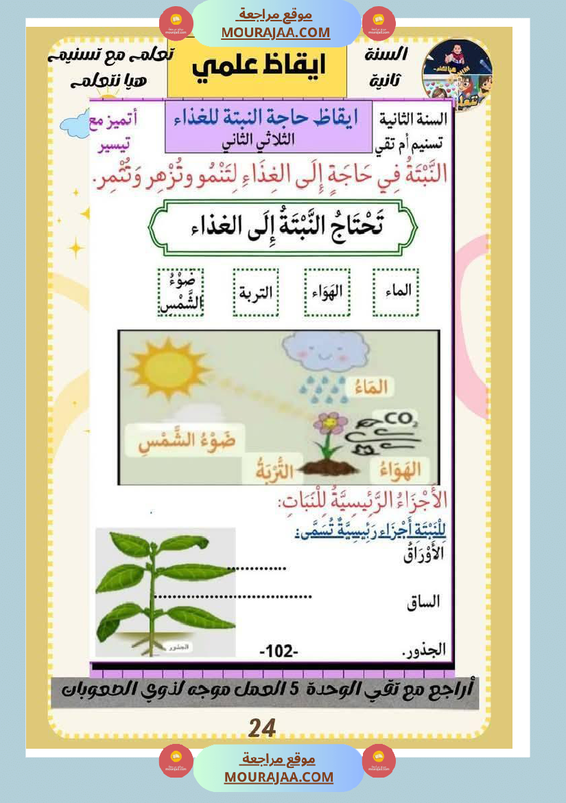 كراس عطلة الربيع سنة الثانية