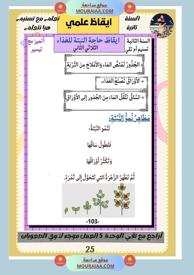 كراس عطلة الربيع سنة الثانية