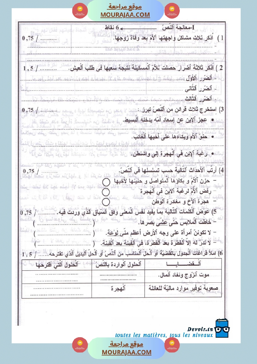امتحانات تجريبية قبل مناظرة النموذجي سنة السادسة