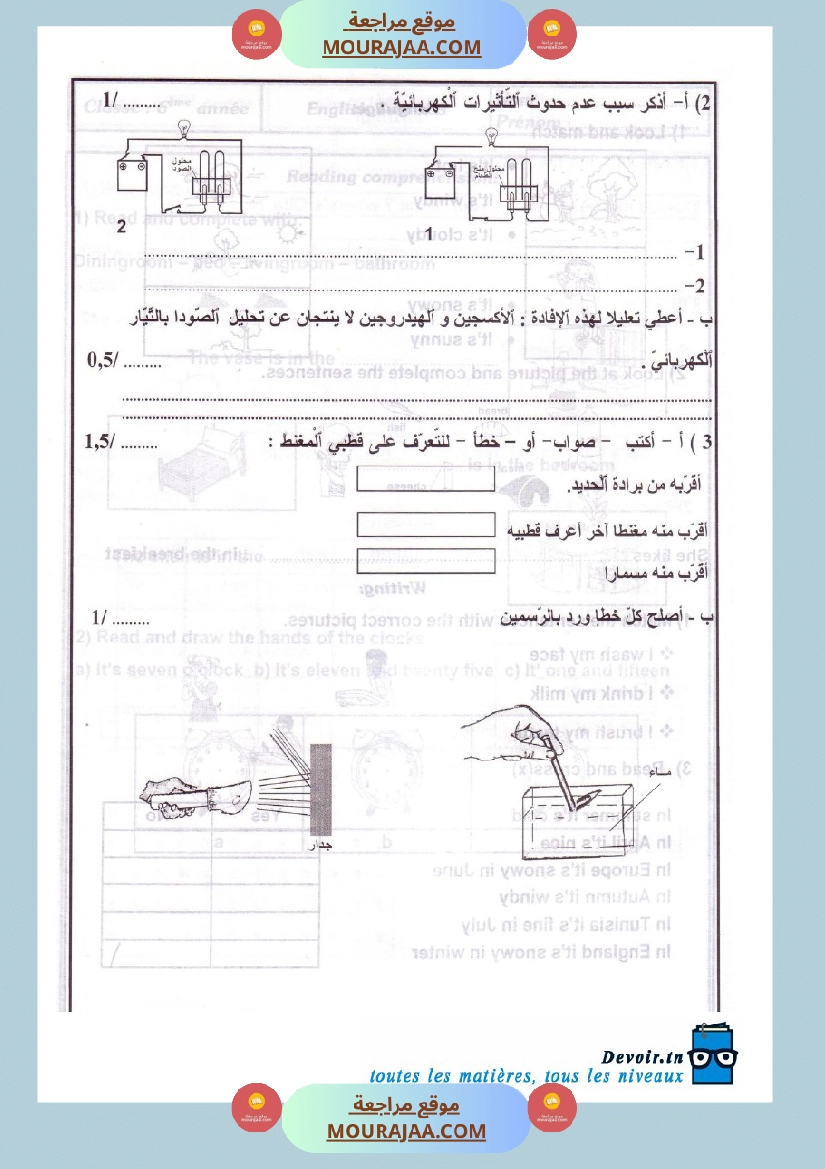 امتحانات تجريبية قبل مناظرة النموذجي سنة السادسة
