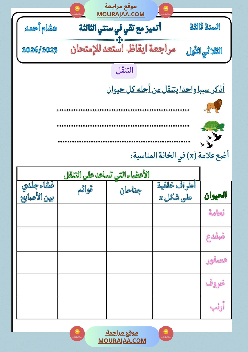 سنة ثالثة كراس الايقاظ بحوث وضعيات ادماجية اختبارات