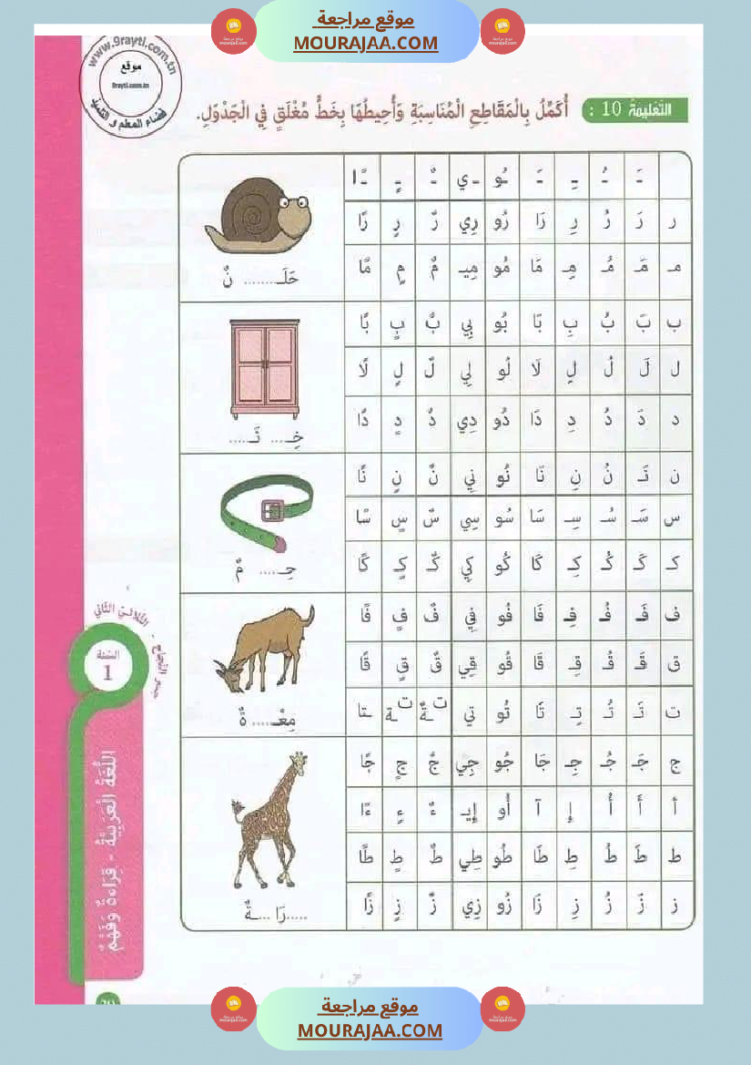 جسر النجاح السنة الأولى الثلاثي الثاني